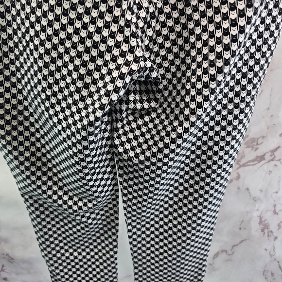 Betabrand Pants Womens Crop Black Skinny Pencil High Rise Catstooth - Picture 8 of 12